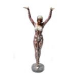 AFTER DEMETRE CHIPARUS; an Art Deco bronzed starfish dancer, on plinth base, height 140cm (af).