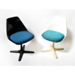 ARKANA; a set of six 'Tulip' chairs, comprising three white and three black examples, the seats