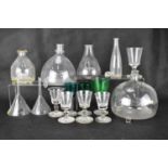 Various items of 19th century glassware to include four wasp traps, largest 18 x 16cm, two glass