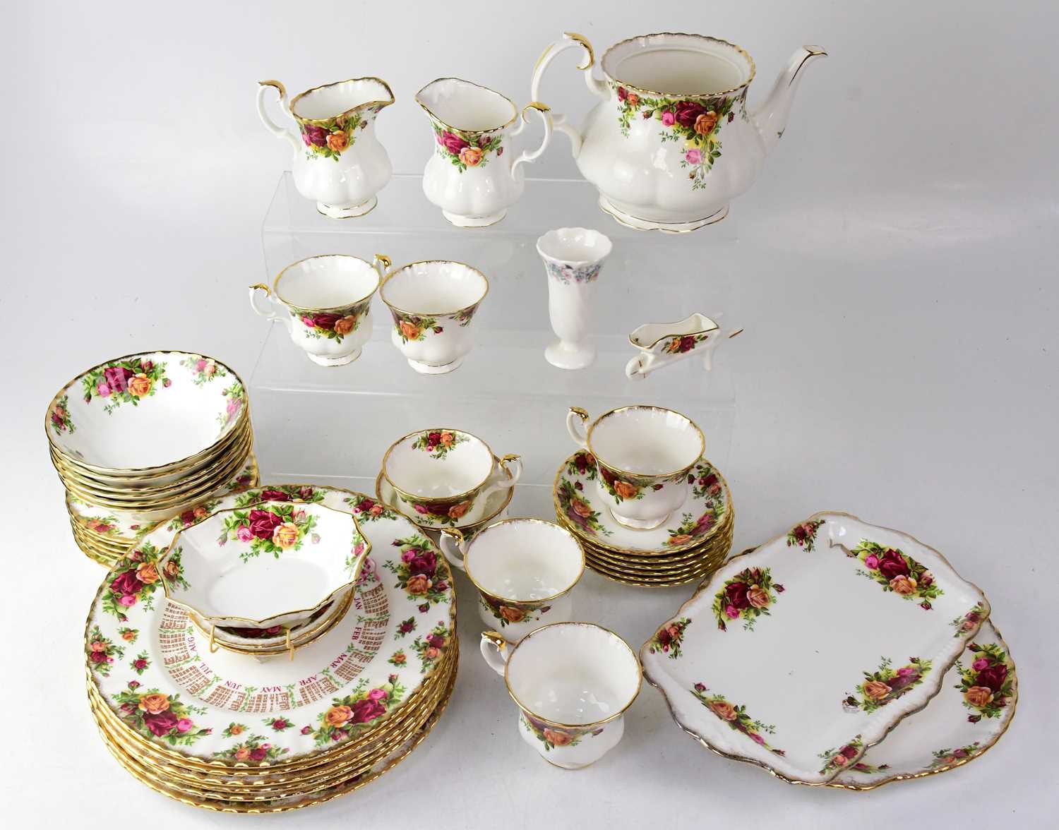 ROYAL ALBERT; an 'Old Country Roses' tea service and part dinner service comprising teapot (