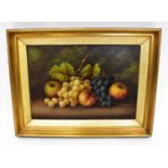 EDWIN STEELE (1837-1898); oil on board, still life of fruit, signed lower right, 28 x 40cm, framed.