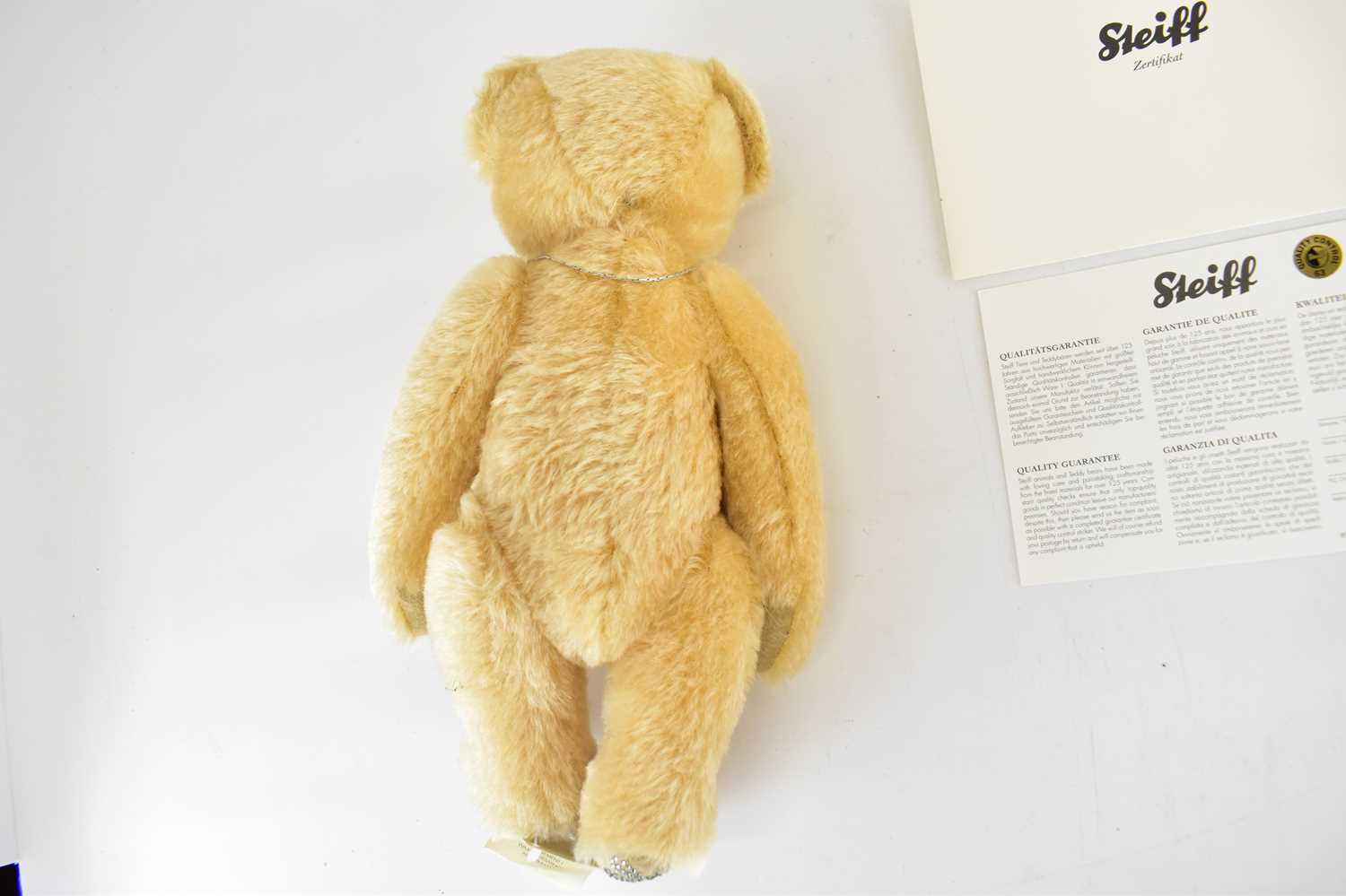 STEIFF; a Danbury Mint limited edition, No.782, 2010 'Krystopher', blond teddy bear with paperwork. - Image 6 of 6