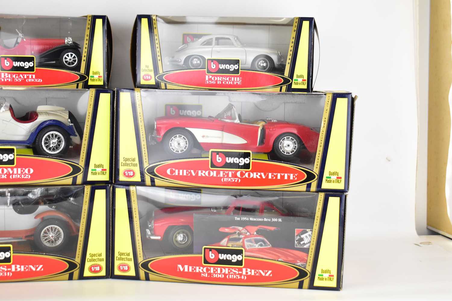 BURAGO; nine diecast scale model boxed vehicles comprising Porsche 356 Coupe, Bugatti Type 55, Alpha - Image 4 of 4