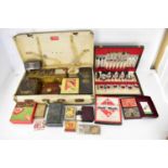 Various mixed collectibles and vintage toys to include 'Target Tiddlywinks', playing cards, a packet