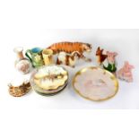 A group of mixed ceramics to include early 20th century plates, a modern Chinese Famille Rose plate,