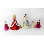 ROYAL DOULTON; five figures comprising, HN5531 'Holiday Barbie', 'Key to My Heart', HN3396 '