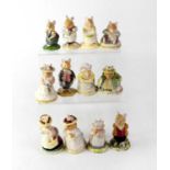 ROYAL DOULTON; twelve Beatrix Potter figures of mice, height of largest 10.5cm (12).