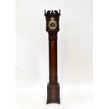 An early 20th century Liverpool-style longcase clock of small proportions, the arched dial set