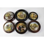 Seven 19th century Pratt Ware framed pot lids to include 'The Late Prince Consort', 'The Residence