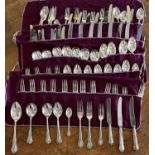 Approximately ninety pieces of silver plated flatware, mostly Mappin & Webb, all dating to the