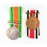 Two medals awarded to Cyril G. B. Blanthone of Brocklebank Road Southport, comprising the Defence