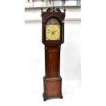 T. BLAKEWAY WELLINGTON: a Georgian mahogany and oak inlaid eight-day longcase clock, the painted