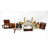 A group of collectible items to include a jewellery casket, a wooden photograph album, adjustable