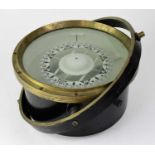 A large brass trimmed ship's binnacle compass, inscribed 'J.W. Ray & Co (L'pool) Ltd', diameter