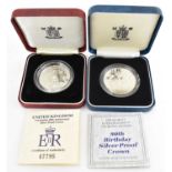 ROYAL MINT; a Coronation 40th Anniversary silver proof coin and a Queen Elizabeth the Queen Mother