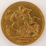 An Edward VII full sovereign 1904, George and Dragon, London Mint.