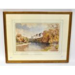FREDERICK 'FRED' TUCKER (1880-1915); watercolour, river landscape, signed, 30 x 43.5cm, framed and