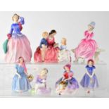 ROYAL DOULTON; seven figures of ladies and girls, comprising HN2059 'The Bedtime Story', HN3176 '