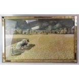 AFTER W. PEINER; a coloured print 'Ploughing the Field', 52 x 88cm, framed and glazed.