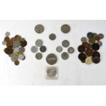 A quantity of loose coinage, European and British, mainly mid/late 20th century.