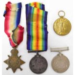 A WWI Defence Medal and 1914-15 Star awarded to Gnr T. Myerscough R.F.A. 55851, with ribbons,