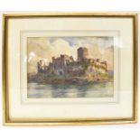 LATE 19TH/EARLY 20TH CENTURY ENGLISH SCHOOL; watercolour, study of a castle on an island,