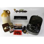 A group of collectors' items including a Dinky Luxury Coach (unboxed), a stoneware flagon, a