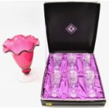 EDINBURGH CRYSTAL; a set of six hand cut wine glasses in presentation case, together with a Royal