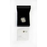A 2010 London £1 silver proof coin, encapsulated, boxed and with certificate from the Royal Mint.