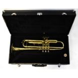 JUPITER; a cased brass trumpet, length excluding mouthpiece 47.5cm.Condition Report: Two of the