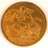 A Victorian full sovereign 1891, Jubilee Head, George and Dragon, London Mint.