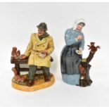 ROYAL DOULTON; a figure HN2485 'Lunchtime', together with HN2783 'Good Friends', height of largest