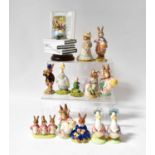 BESWICK; various Beatrix Potter figures, together with Royal Doulton Bunnykins figures (13).