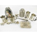 SELANGER PEWTER; various items to include five animal figures, elephant, horse, frog and geese, a
