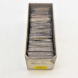 A coin box containing approximately seventy coin wallets, containing silver and half-silver