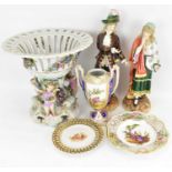 Six items of 19th and early 20th century Continental, mostly German, porcelain, to include a