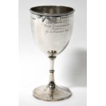 MARTIN HOARE & CO; a Victorian hallmarked silver trophy cup, Sheffield 1871, height 16cm, approx.
