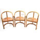 Three 1980s Allmilmö bentwood chairs in the style of Josef Hoffman (3).