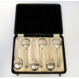 VINERS; a cased set of six George VI hallmarked silver dessert spoons, Sheffield 1939, combined