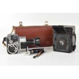 A Paillard Bolex P1 Zoom Reflex cine camera and a Thornton Pickard junior special ruby reflex
