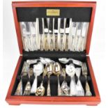 ROBERTS & DORE, SHEFFIELD; a fifty-piece Kings Pattern cutlery set in wooden case.