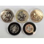 Four various proof silver coins, comprising two One Ounce Fine Silver Britannia Coins, 1999 and