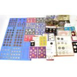 A quantity of mixed coinage, mostly British pre-decimal, also modern coin packs and album, to