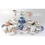 Various part tea services to include Copeland Spode 'Italian' blue and white pattern, Mintons floral