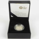THE ROYAL MINT; a '2008 UK Royal Shield of Arms £1 Piedfort Silver Proof Coin', no.1719/5000,