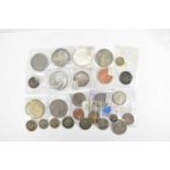 Various UK and world silver and other coins, to include two silver Thalers (re-strikes), 1844 silver