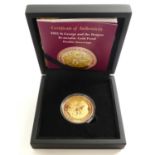 HATTONS OF LONDON; a '2022 St George & the Dragon Bi-metallic Gold Proof Double Sovereign', solid