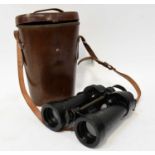 BARR & STROUD; a pair of WW2 Naval binoculars 7X CF41, serial number 75445, with leather case.