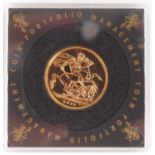 An Elizabeth II proof full sovereign 2015, George and Dragon, encapsulated, with certificate of