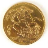 A George V full sovereign 1928, George and Dragon, South Africa Mint.